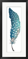 Dotted Blue Feather II Framed Print