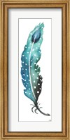 Framed Dotted Blue Feather I