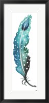 Framed Dotted Blue Feather I