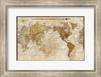 Framed Map of World