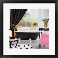 Pop of Pink Bath II Framed Print