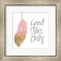 Framed 'Good Vibes And Smiles II' border=