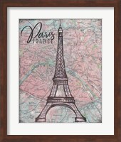 Framed Map of Paris