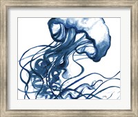Framed Jelly Fish In Blue