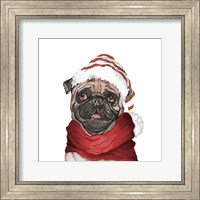 Framed Holiday Pug