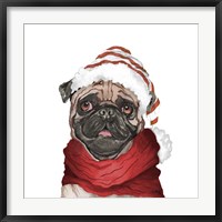 Framed Holiday Pug