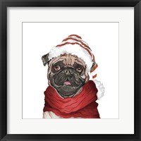 Framed Holiday Pug