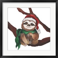 Framed Christmas Sloth I