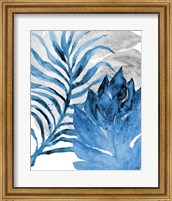 Framed Blue Fern and Leaf I