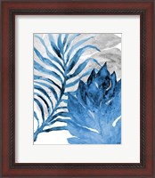 Framed Blue Fern and Leaf I