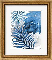 Framed Blue Fern and Leaf II