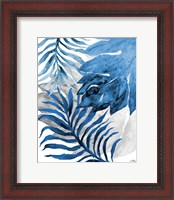 Framed Blue Fern and Leaf II