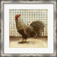 Framed 'Rooster on Damask II' border=