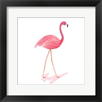 Framed 'Flamingo Walk III' border=