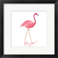 Framed 'Flamingo Walk III' border=