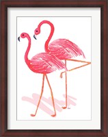Framed Flamingo Walk Watercolor II