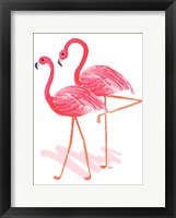 Flamingo Walk Watercolor II Framed Print