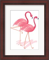 Framed Flamingo Walk Watercolor I