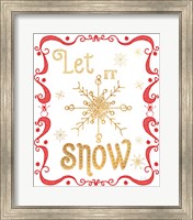 Framed Gold and Red Christmas I