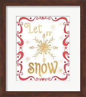 Framed Gold and Red Christmas I