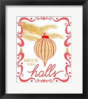 Gold and Red Christmas II Framed Print