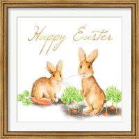 Framed Happy Easter Spring Bunny I