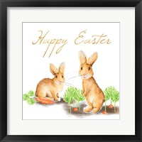 Framed Happy Easter Spring Bunny I