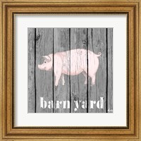 Framed 'Barnyard Pig' border=