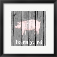 Framed 'Barnyard Pig' border=