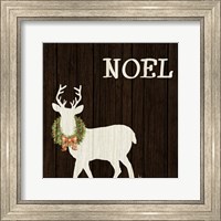 Framed Wooden Deer with Wreath I