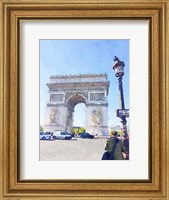 Framed Watercolor Streets of Paris I
