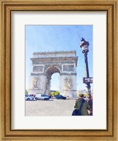 Framed Watercolor Streets of Paris I