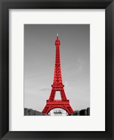 Framed Eiffel Tower in Red