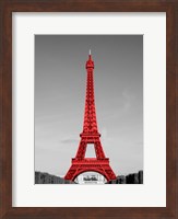 Framed Eiffel Tower in Red