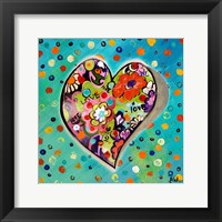 Neon Hearts of Love III Framed Print