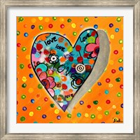 Framed Neon Hearts of Love IV