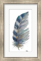 Framed White Watercolor Feather I