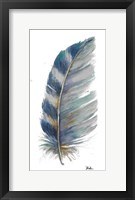 White Watercolor Feather I Framed Print