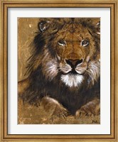 Framed Gold Lion