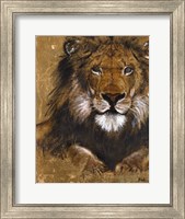 Framed Gold Lion