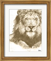 Framed Muted Lion