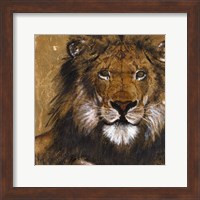 Framed Lion on Gold