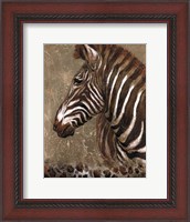 Framed Brown Zebra