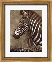 Framed Brown Zebra