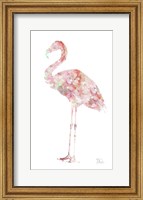 Framed Flowery Flamingo