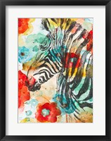 Vibrant Zebra Framed Print