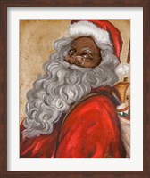 Framed African American Jolly St. Nick