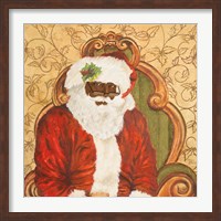 Framed African American Sitting Santa