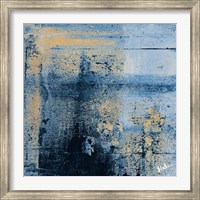 Framed Gold on Blue Square II