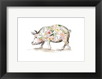 Framed Happy Little Pig